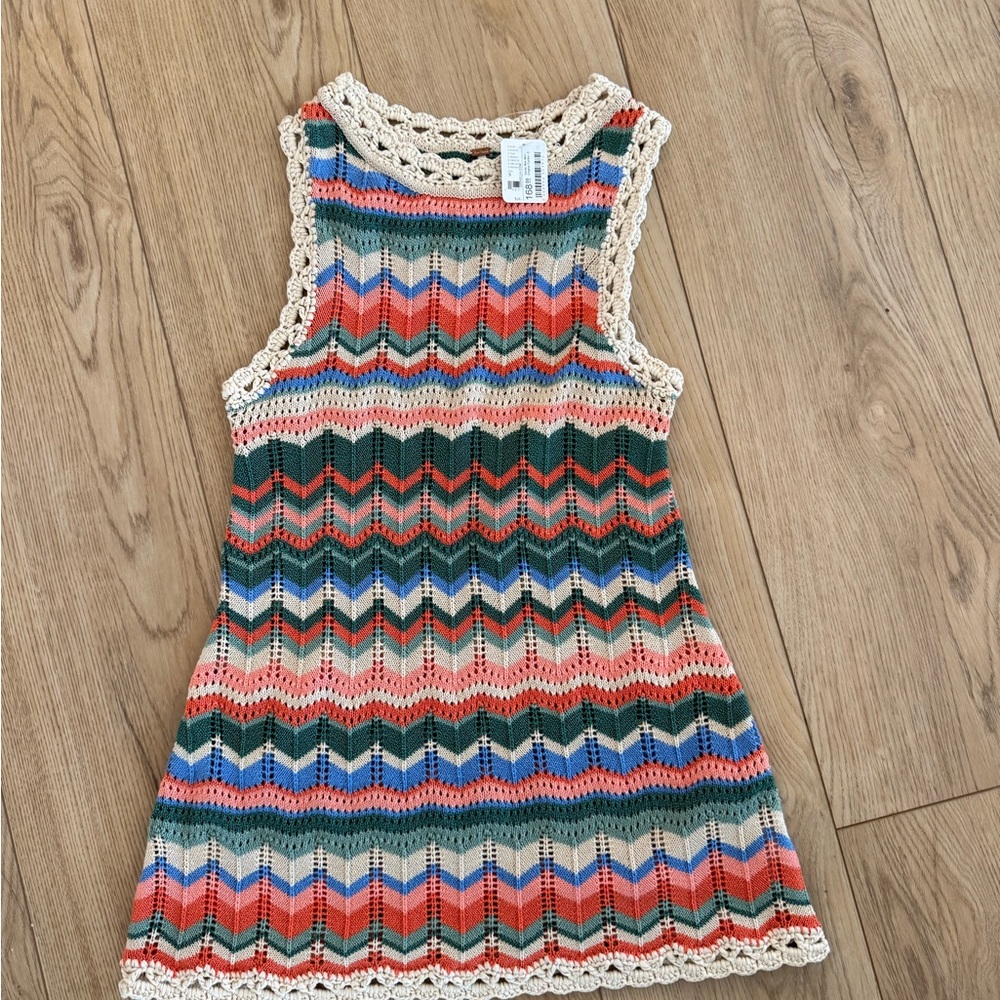 Free People Multicolor Chevron Knit Dress